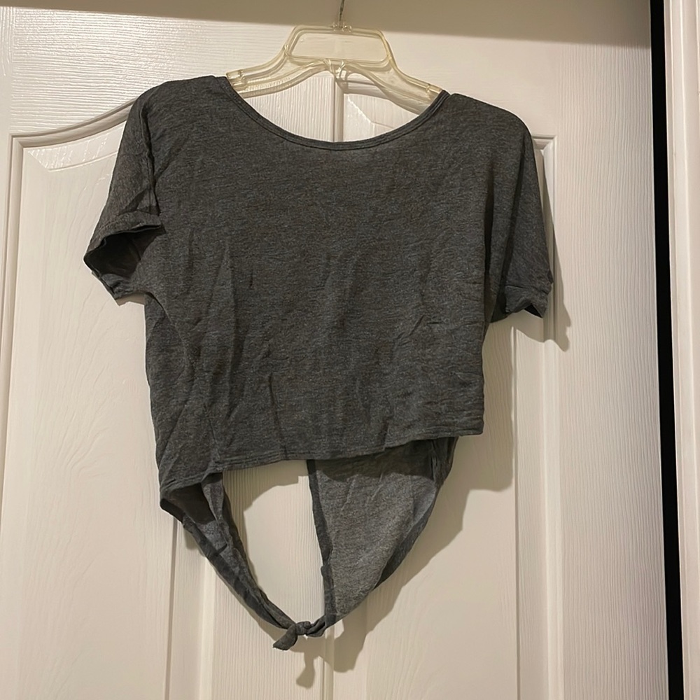 Open Back Grey Top